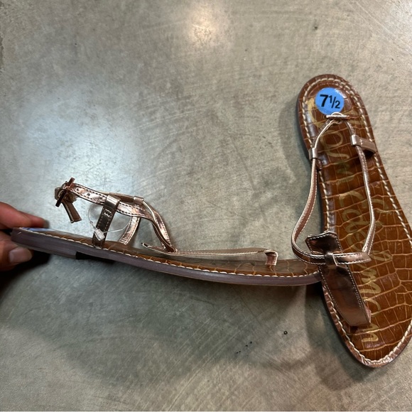 Sam Eldman Metallic Neutral Brown Base Sandals Size 7.5 - Picture 5 of 5